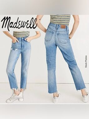 Madewell L4121 Classic Straight High Rise Jeans in Corrie Wash (28)